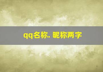 qq名称. 昵称两字